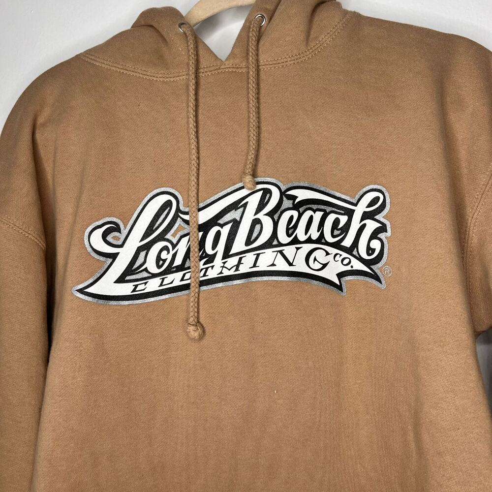 OG Logo Sandstone Pigment Dyed Hoodie – Size L – Long Beach Clothing Co. - Picture 2 of 4